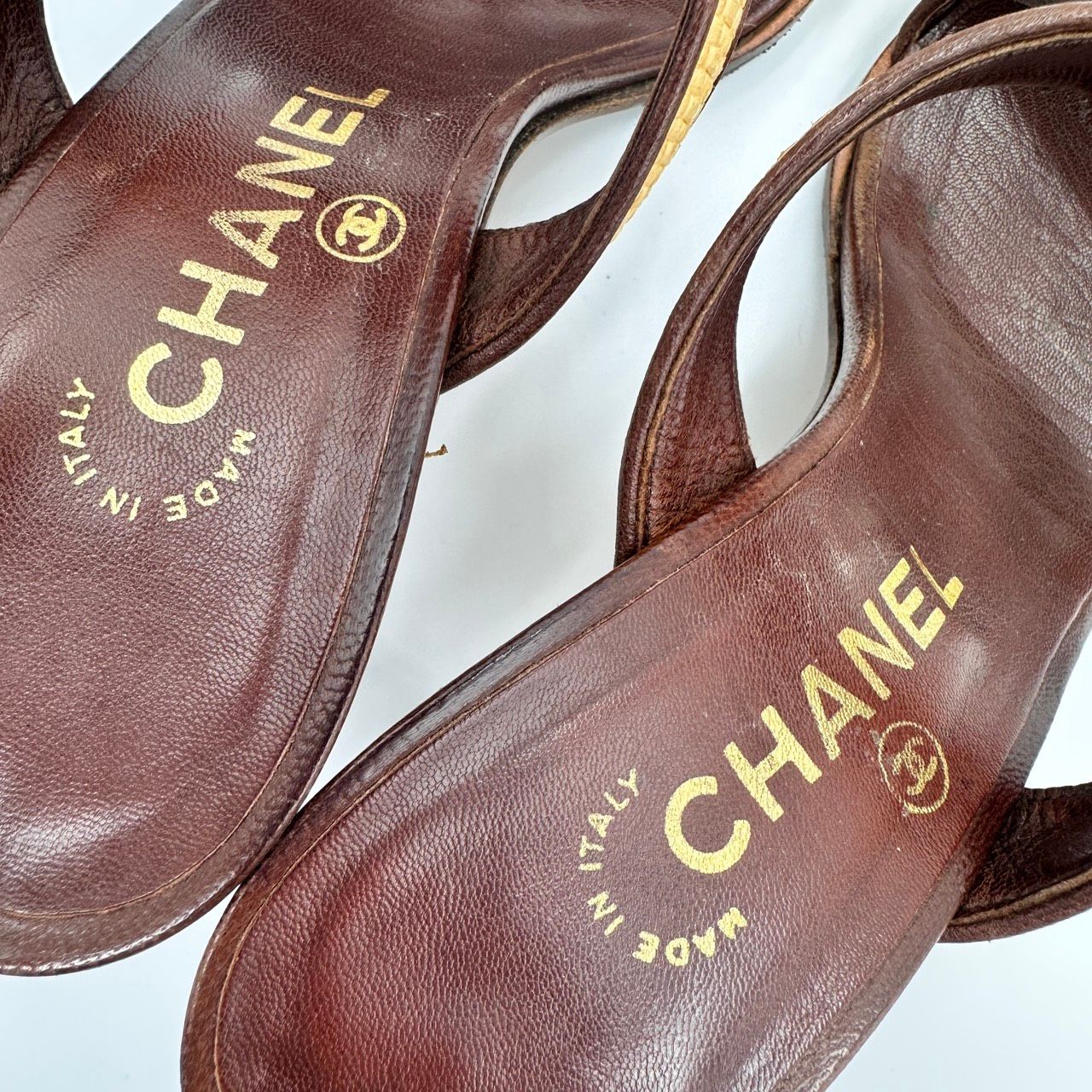 CHANEL（シャネル）ココマーク ラフィア レザー ミュールサンダル