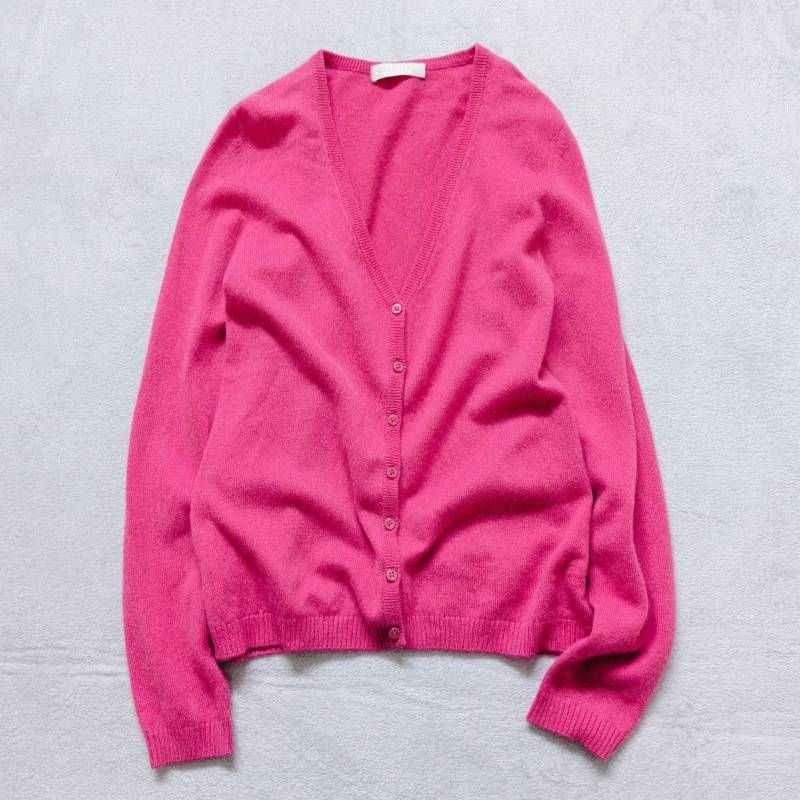 オールド ユニクロ UNIQLO カシミヤ100% カーディガン ピンク M ニット
