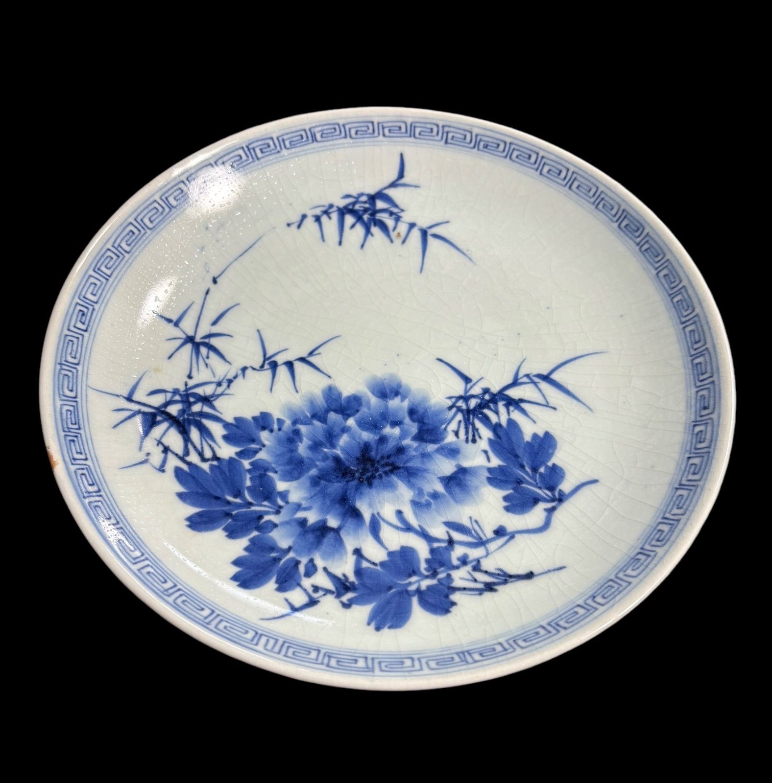 染付 大皿 [草花文絵] 平皿 盛り皿 飾り皿 器 古伊万里 江戸時代 和