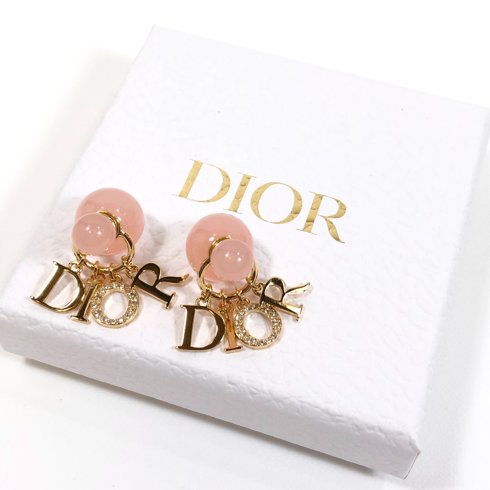 ▽【美品】DIOR ディオリビエラ ディオールトライバル ピアス レジン