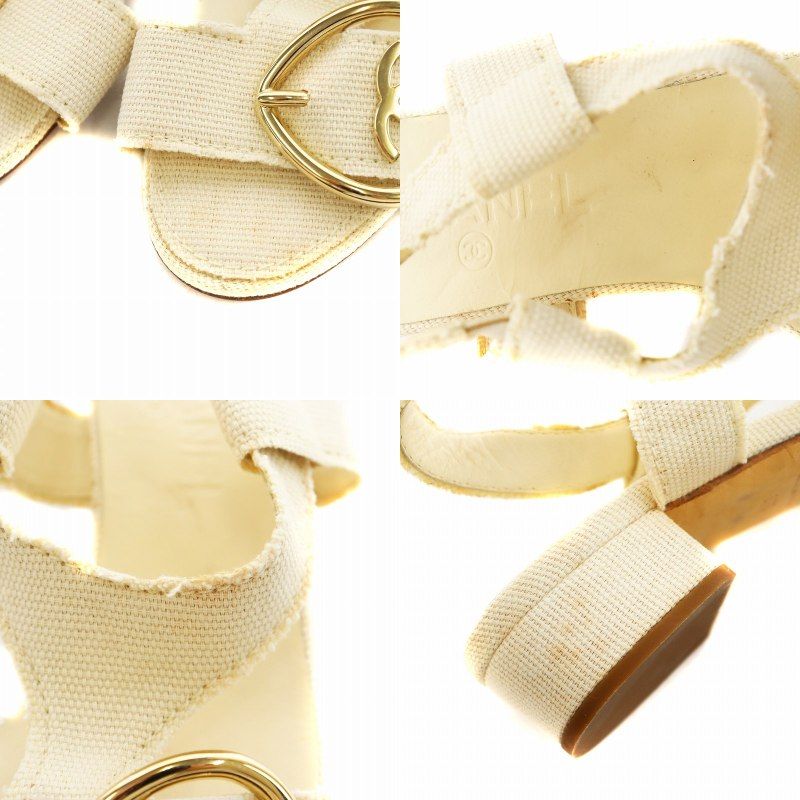 シャネル CHANEL ココマーク サンダル ヒール ストラップ 37