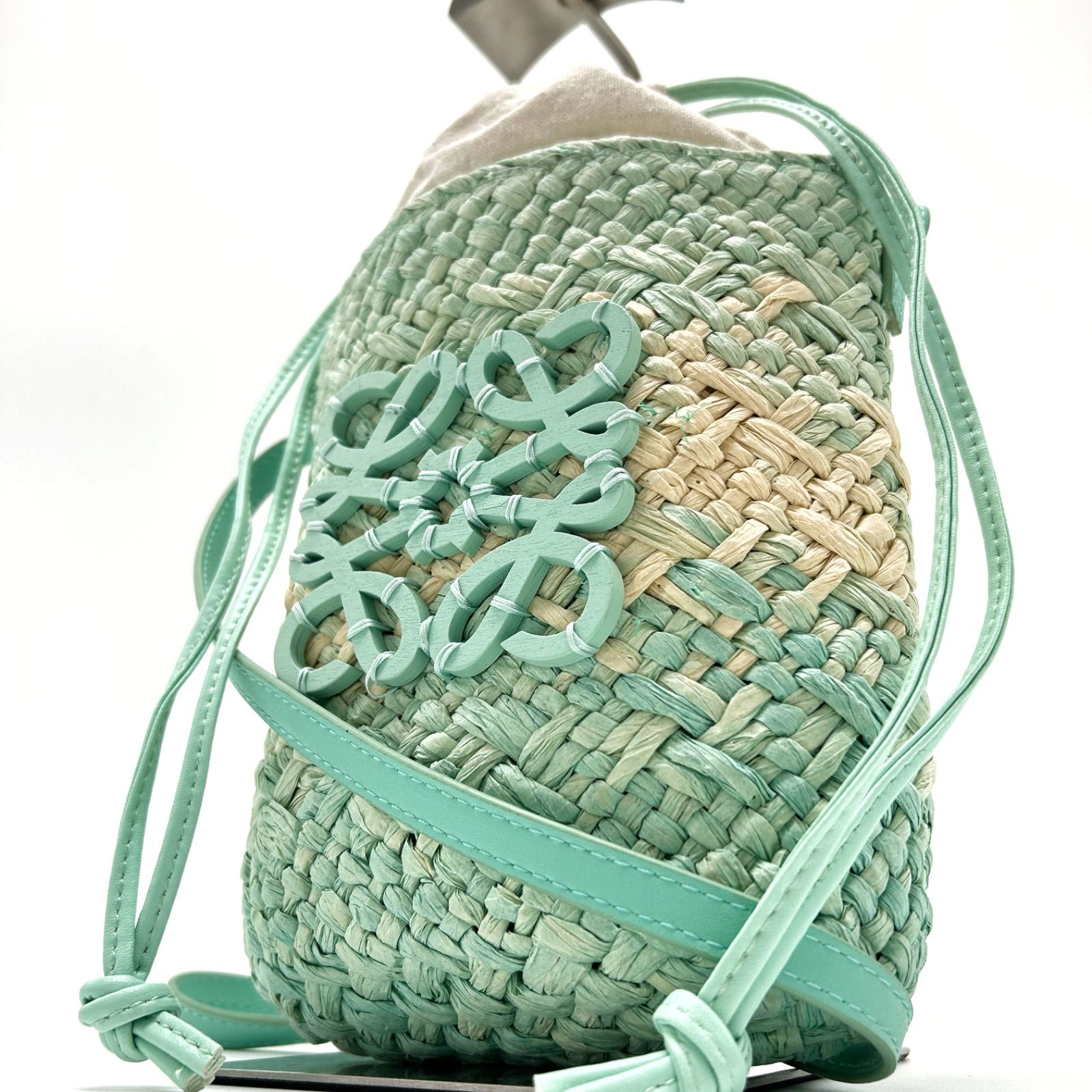 ◎ 未使用級 LOEWE ロエベ ラフィア ノベルティ カゴバッグ かご