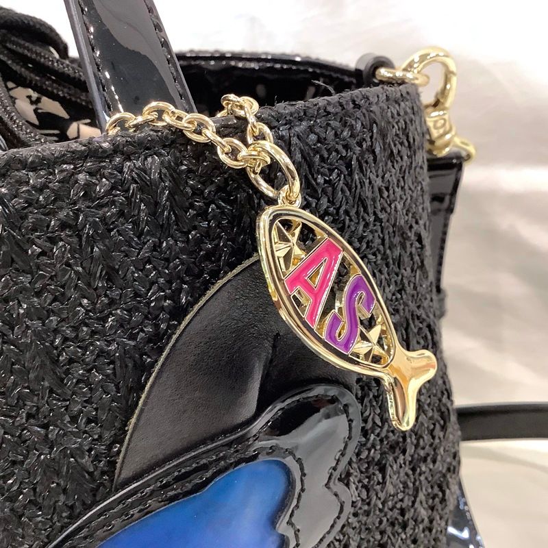 アナスイ黒猫のかごバッグ