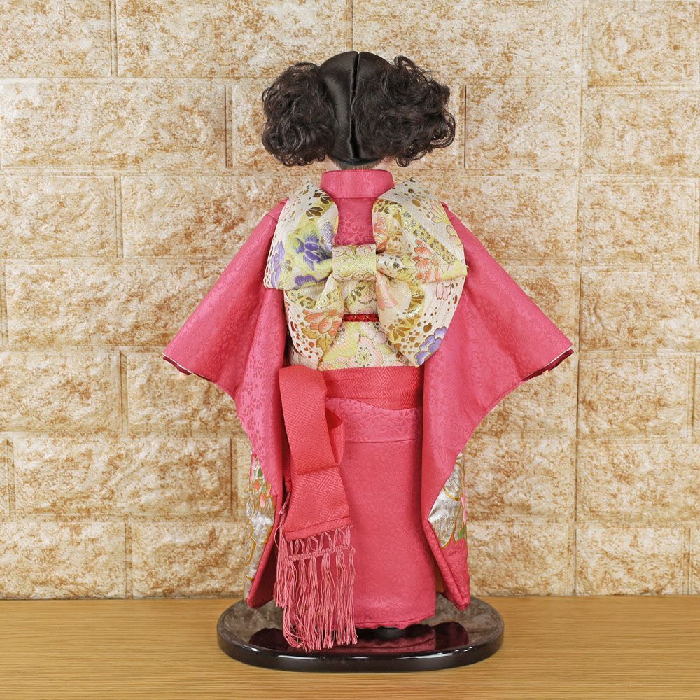 市松人形 薄いピンクの着物 少々難あり 市松人形 薄いピンクの着物