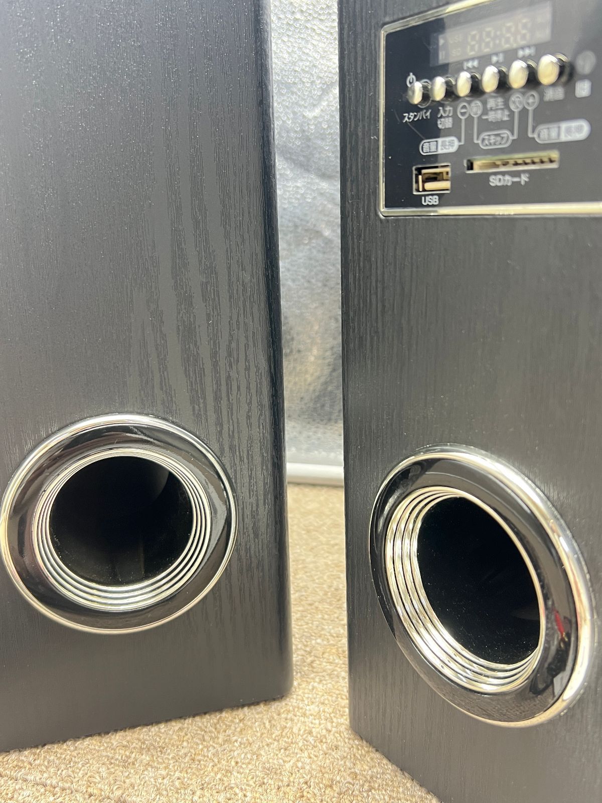 中古】クマザキエイム 大迫力 アンプ内蔵タワースピーカー VABEL