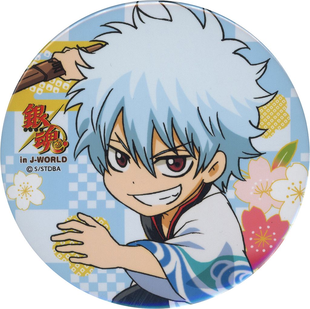 銀魂 坂田銀時 歌舞伎 缶バッジ ミニミラーチャーム 坂田銀時 つままれ