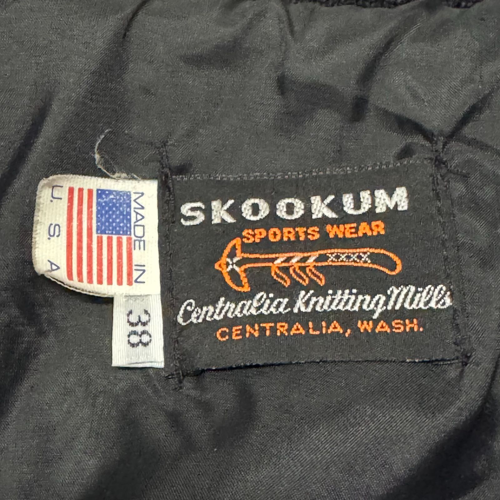 USA製 SKOOKUM スクーカム ファラオジャケット 袖レザー スタジャン