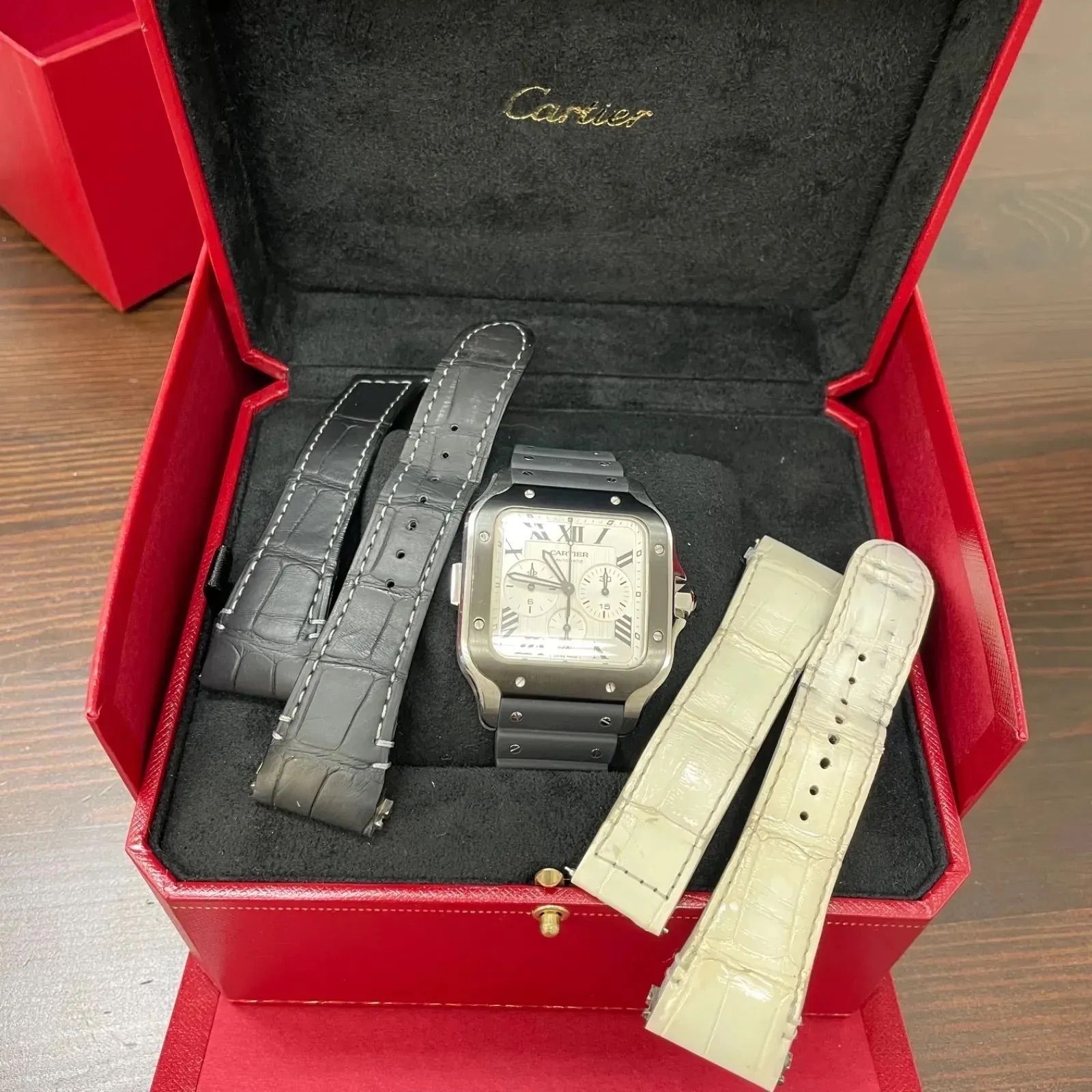 Cartier カルティエ サントス純正 腕時計用ベルト レザーベル クロコ