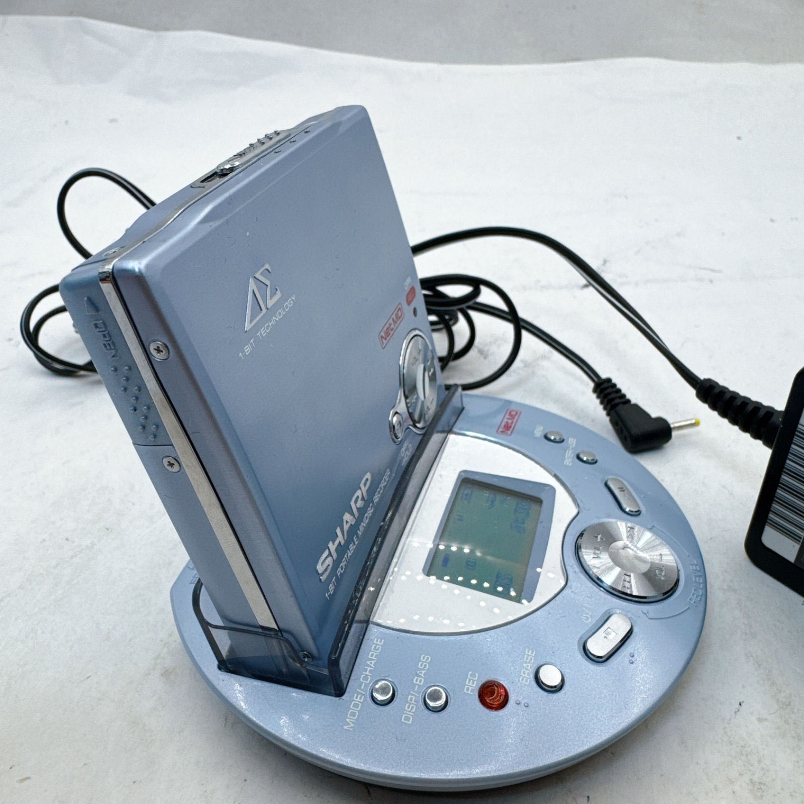 SHARP Auvi IM-DR80 ライトブルー NetMD ポータブルMDレコーダー 再生