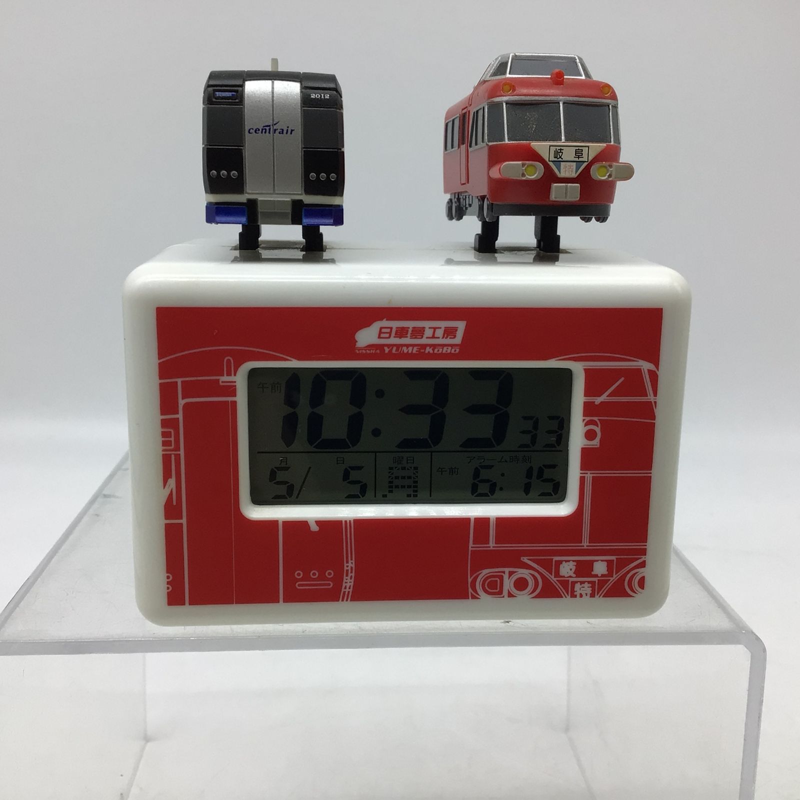 5049 【動作確認済】日車夢工房 名鉄メロック 置時計 目覚まし時計