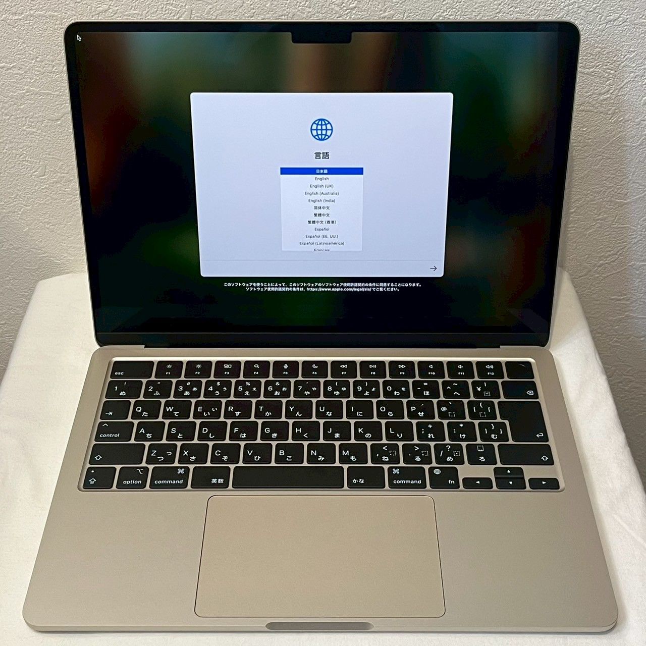 極美品】MacBook/Air/M2/16GB/256GB/スターライト/バッテリー100%/保証