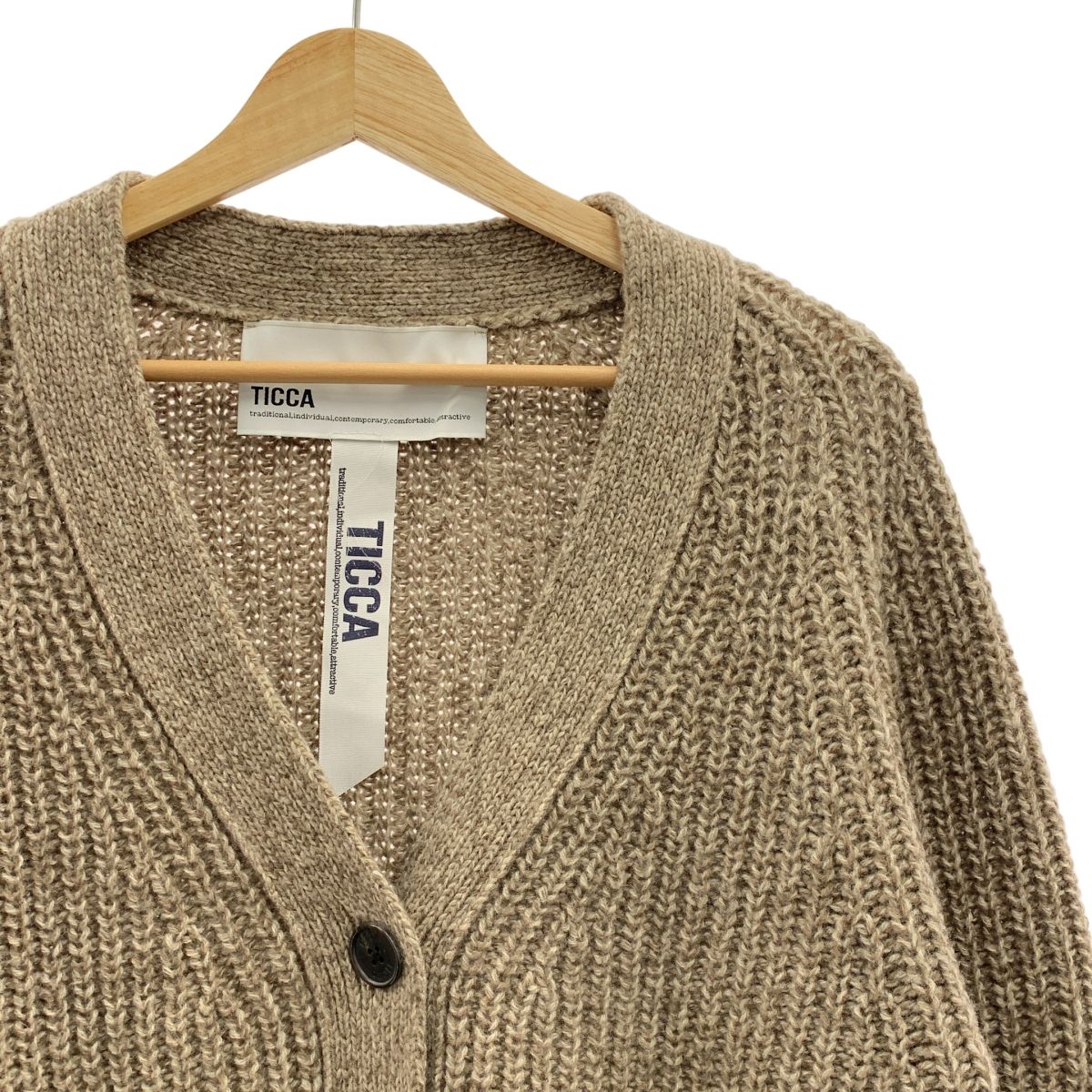TICCA / ティッカ | ウール Vネック ニット カーディガン | F