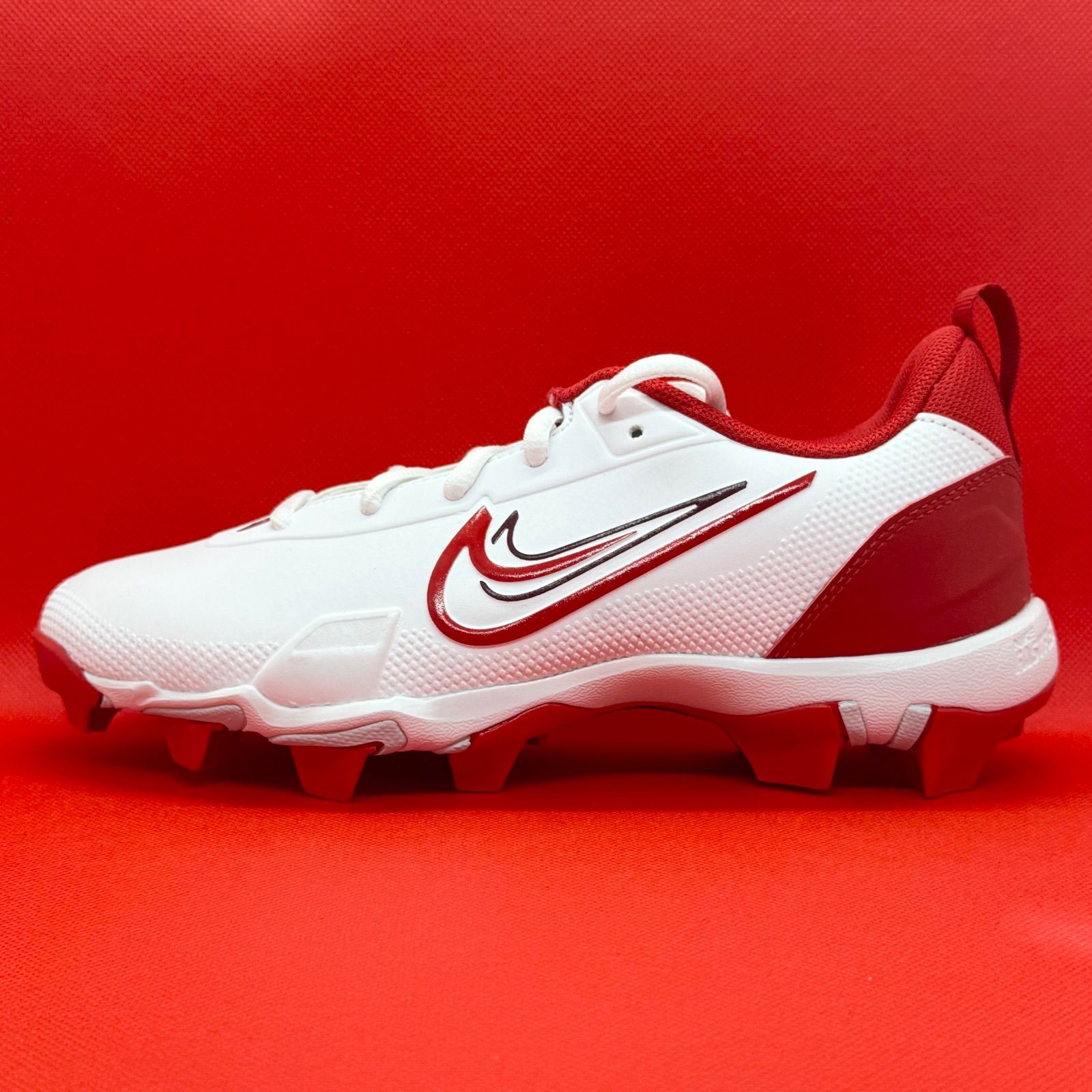 ナイキ 野球スパイク ジュニアサイズ トラウトモデル ホワイト×レッド