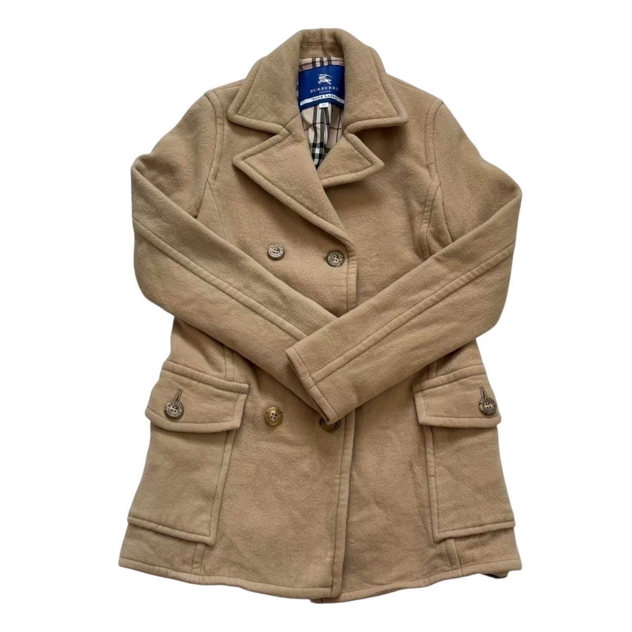 BURBERRY バーバリー ピーコート ベージュ ムートン ダブルブレスト 襟