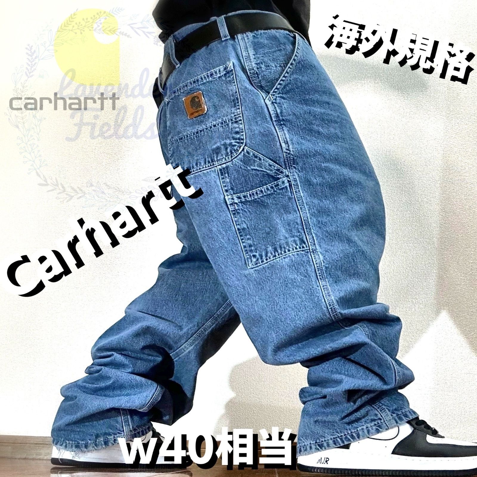 カーハートCarharttデニム極太ペインターパンツ大きいサイズ革