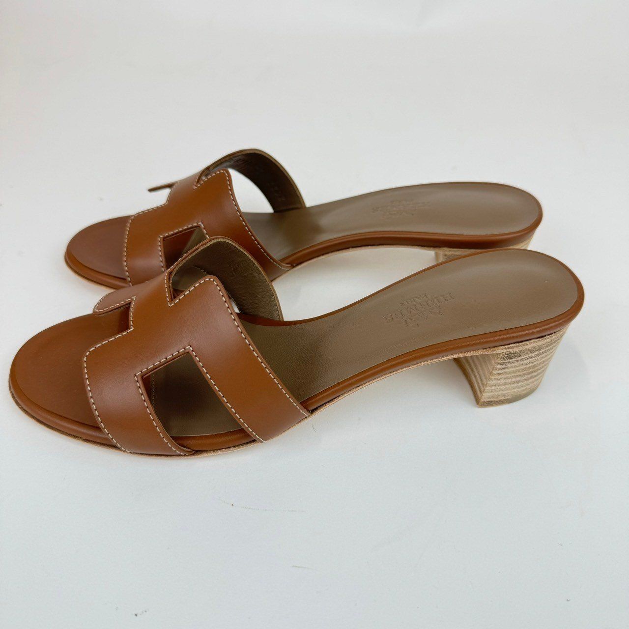 エルメス、オアジス、ゴールド ミュール 約6cmヒール、サイズ37 楽天