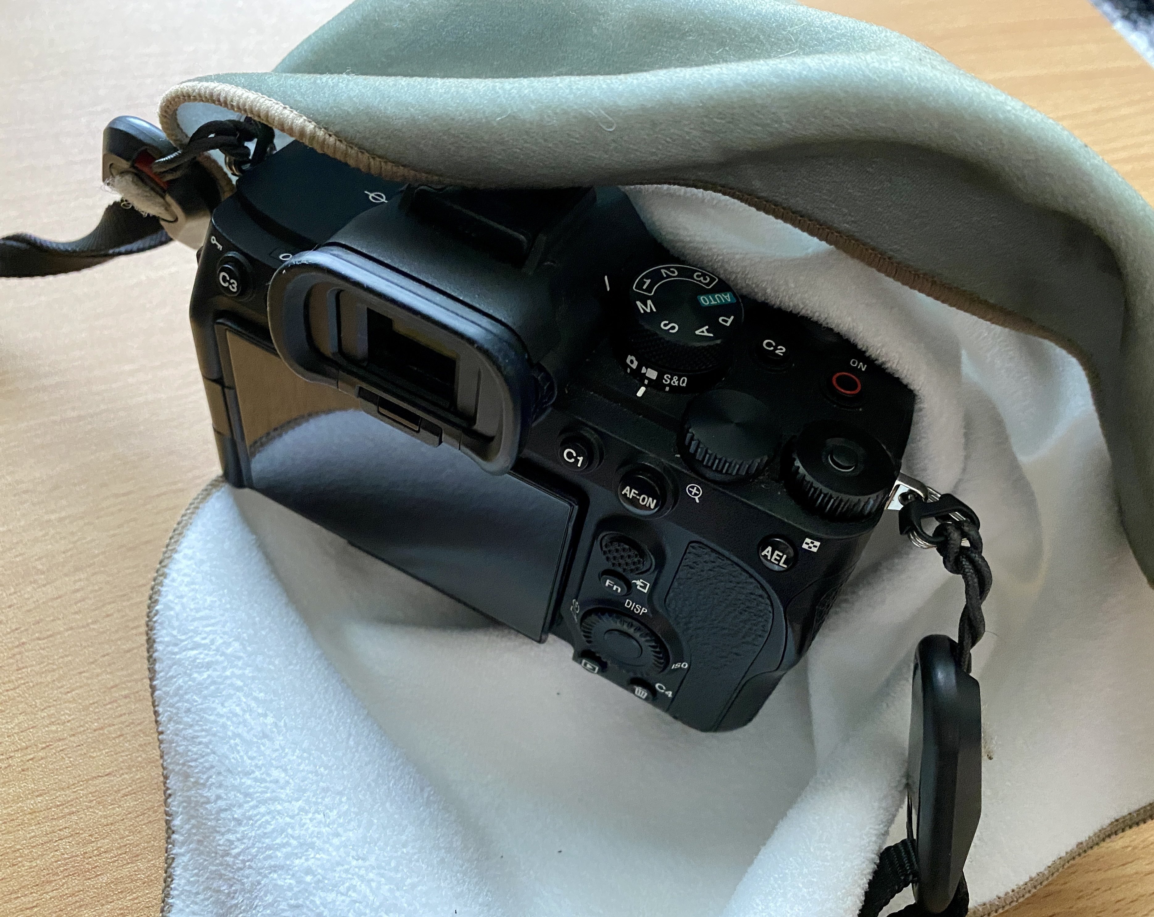 カメラをラッピング 日々の持ち運び 全面柔らかマジックテープタオルで