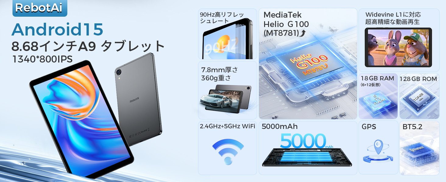 41%オフの大特価！】コスパ最強の8インチタブレット「RebotAi A9」の