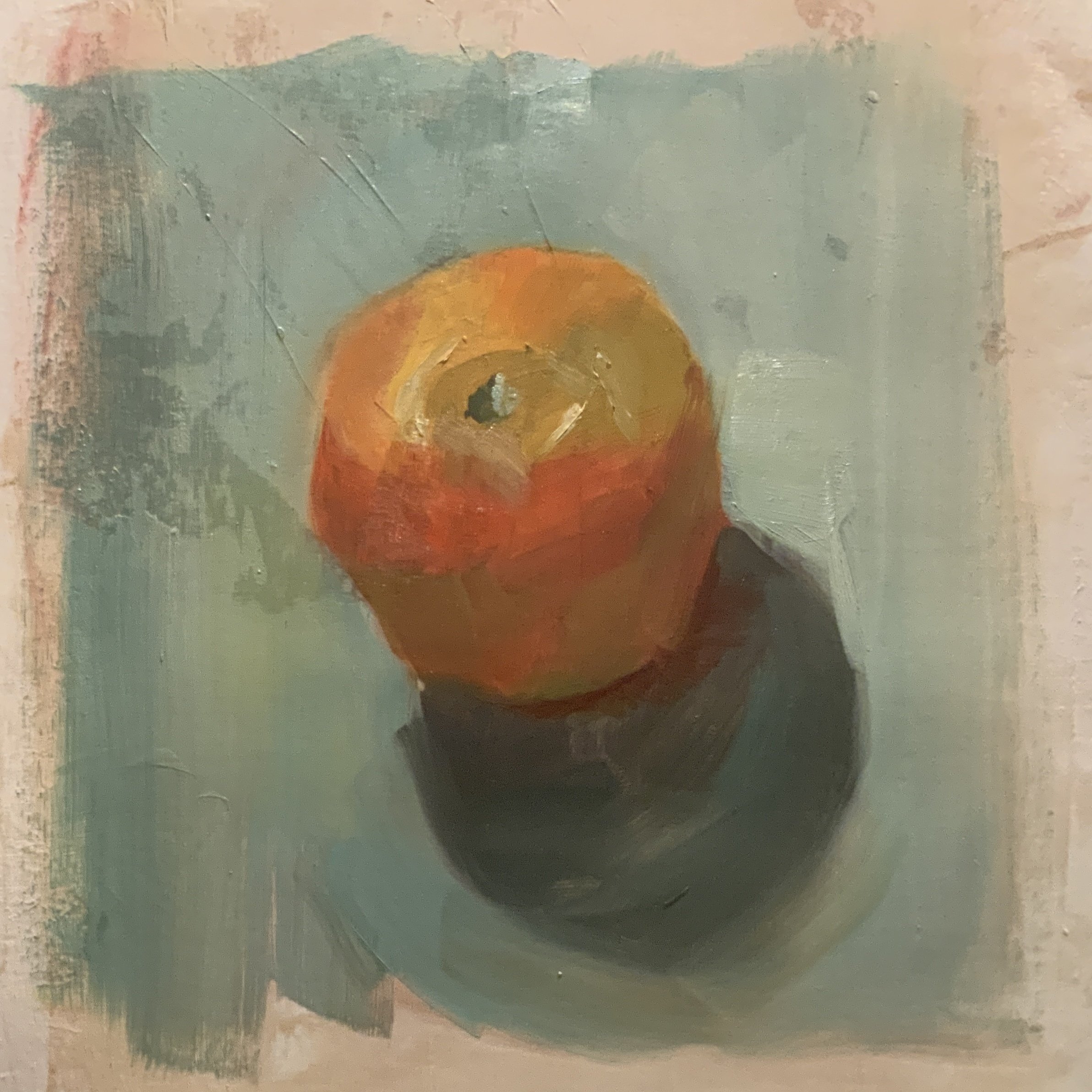 油絵 no.42 みかんとリンゴ｜なお