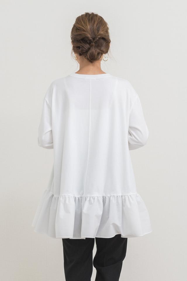 yori(ヨリ)の「ワイドヘムギャザーカットソー【2021SP】2月上旬入荷