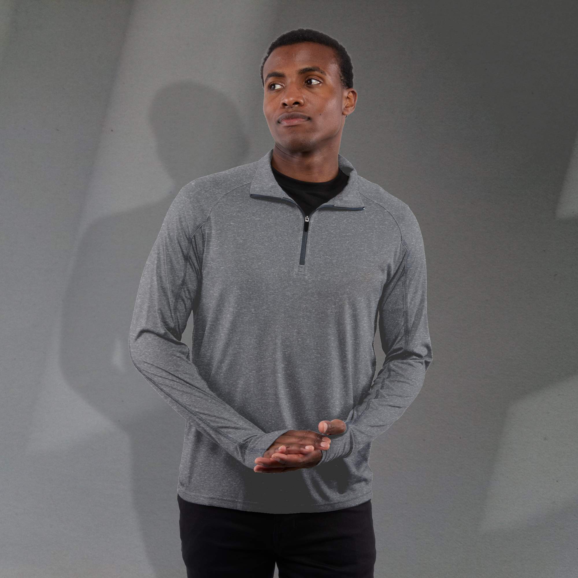 Men's TAZA Performance Knit Quarter Zip with Thumb Holes | PCNA