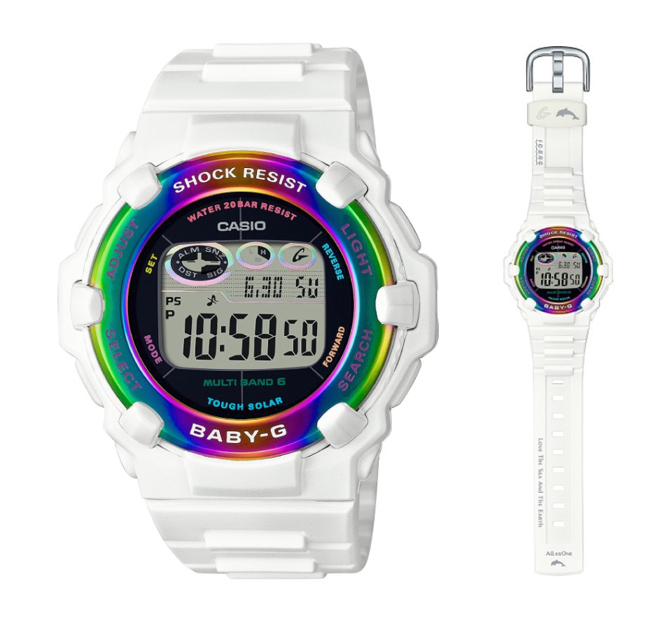 カシオ“G-SHOCK”＆“BABY-G”からイルカ・クジラが描く虹をモチーフに