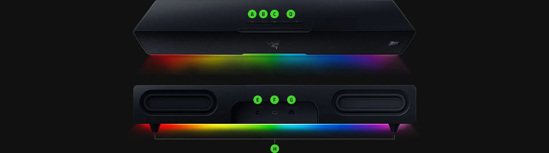 Multi-Driver PC Soundbar and Subwoofer - Razer Leviathan V2