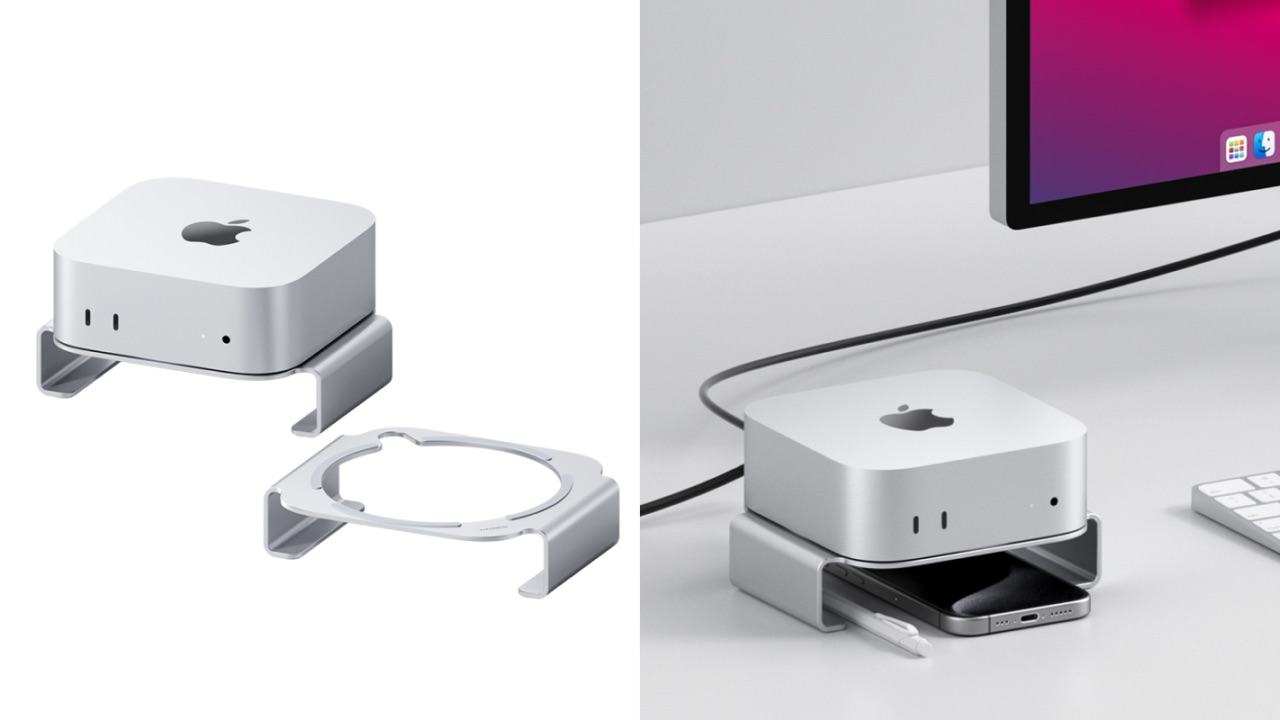 Mac mini (2024)の下に敷くことでエアフローを改善させ、USBハブなどを