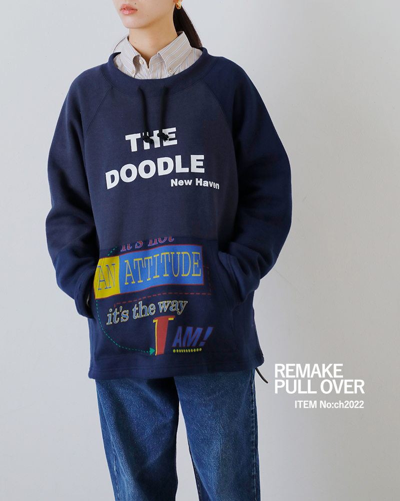 CHANGES チェンジーズ リメイク ラグランスリーブ 裏起毛 プルオーバー