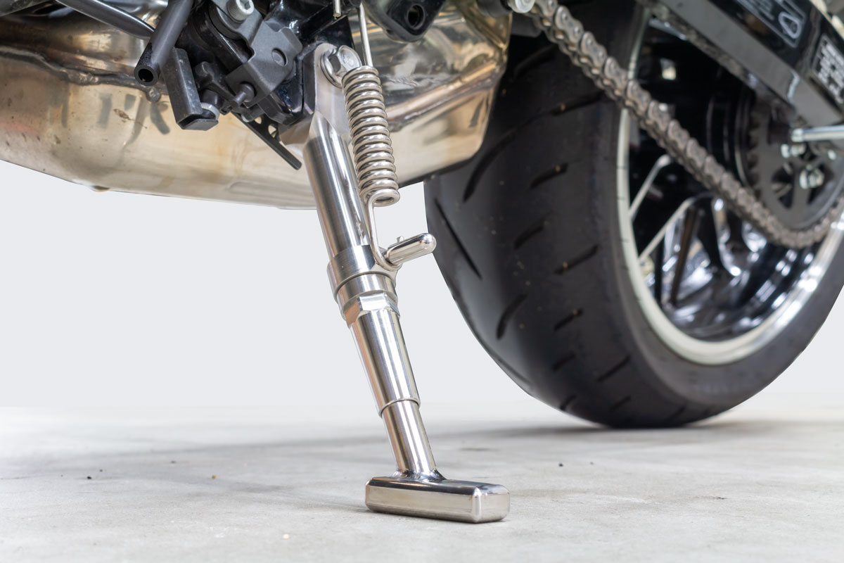≪Z900RS専用 ステンレス アジャスタブルサイドスタンドの開発
