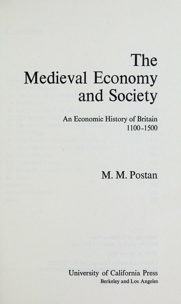 The medieval economy and society; an economic history of Britain