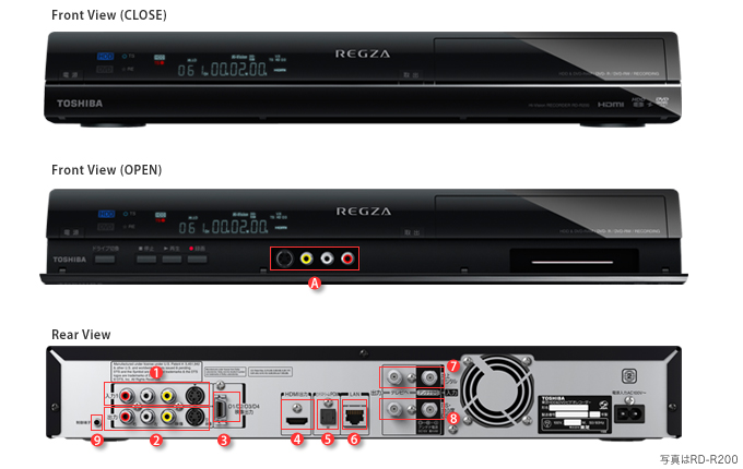 RD-R200/R100/スペック｜レグザブルーレイ/レグザタイムシフトマシン