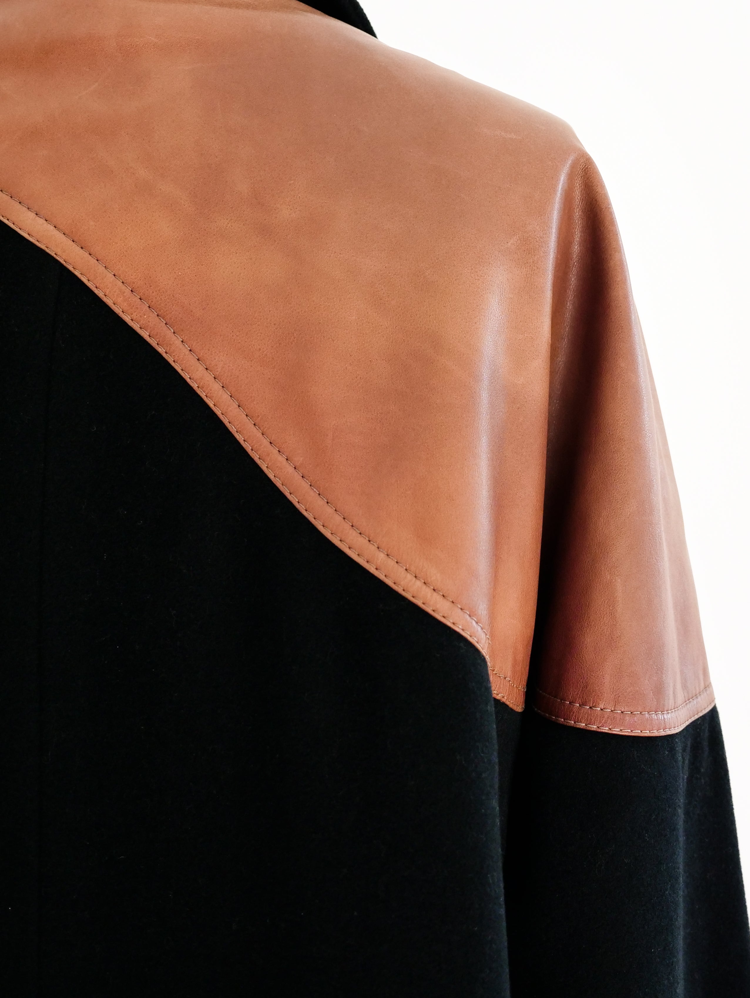 Roberta di Camerino Wool and Leather Coat