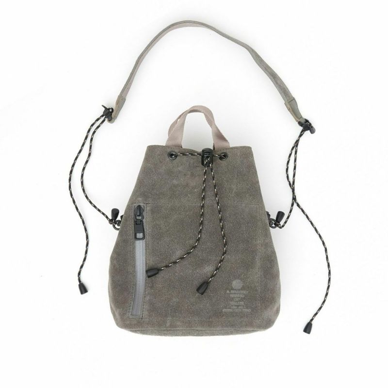 WATER PROOF SUEDE DRAWSTRING BAG/GRAYウォータープルーフスエード