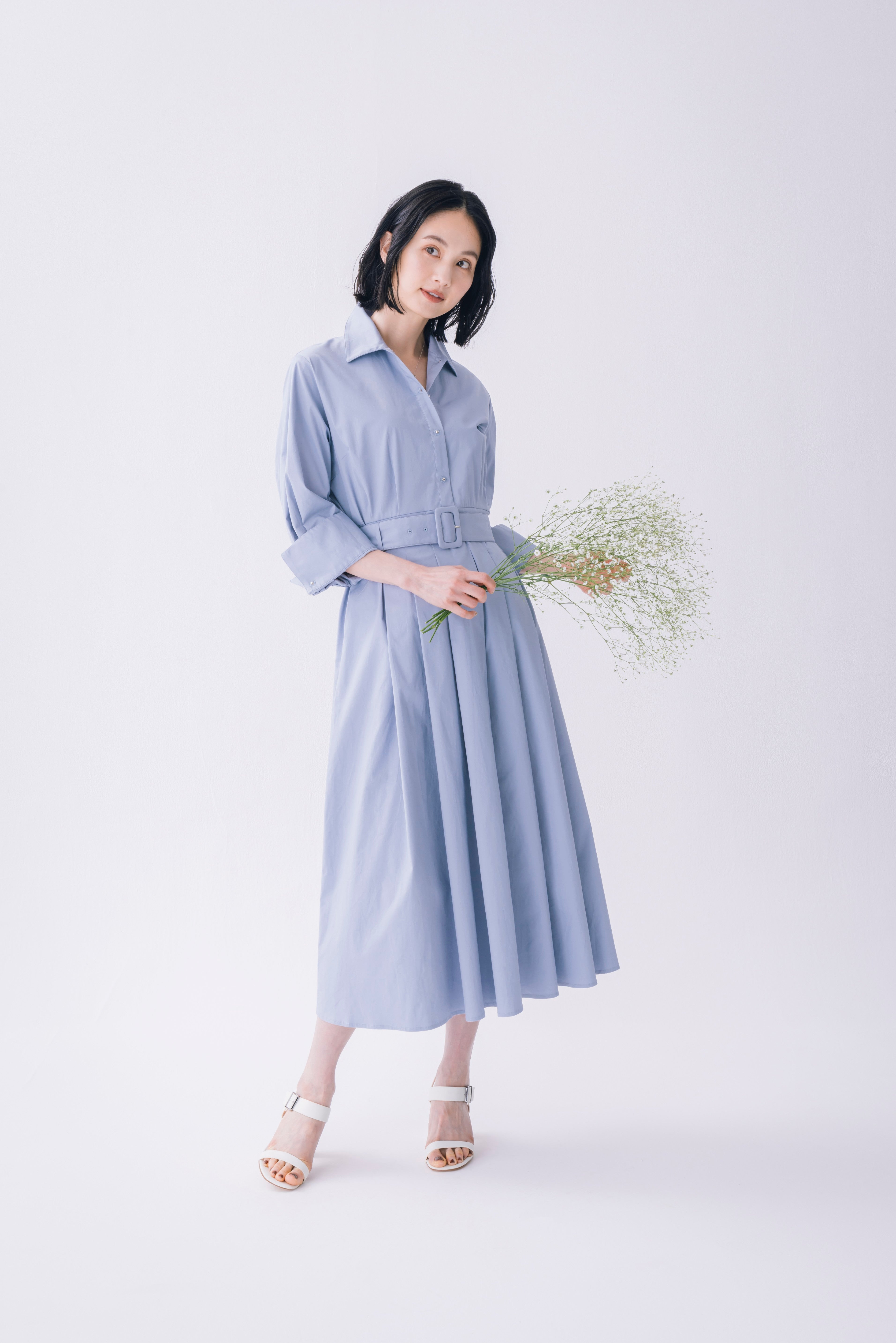 タックワンピース（共布ベルト付き） NS-305 – ATELIER N'S