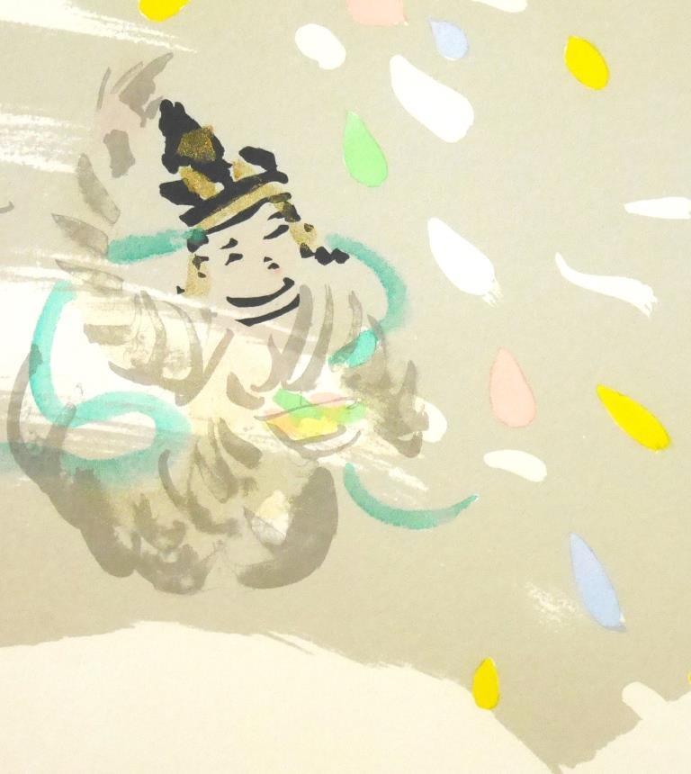 杉本健吉『天女』◇水彩 手彩色版画◇直筆サイン有◇実力作家！日展