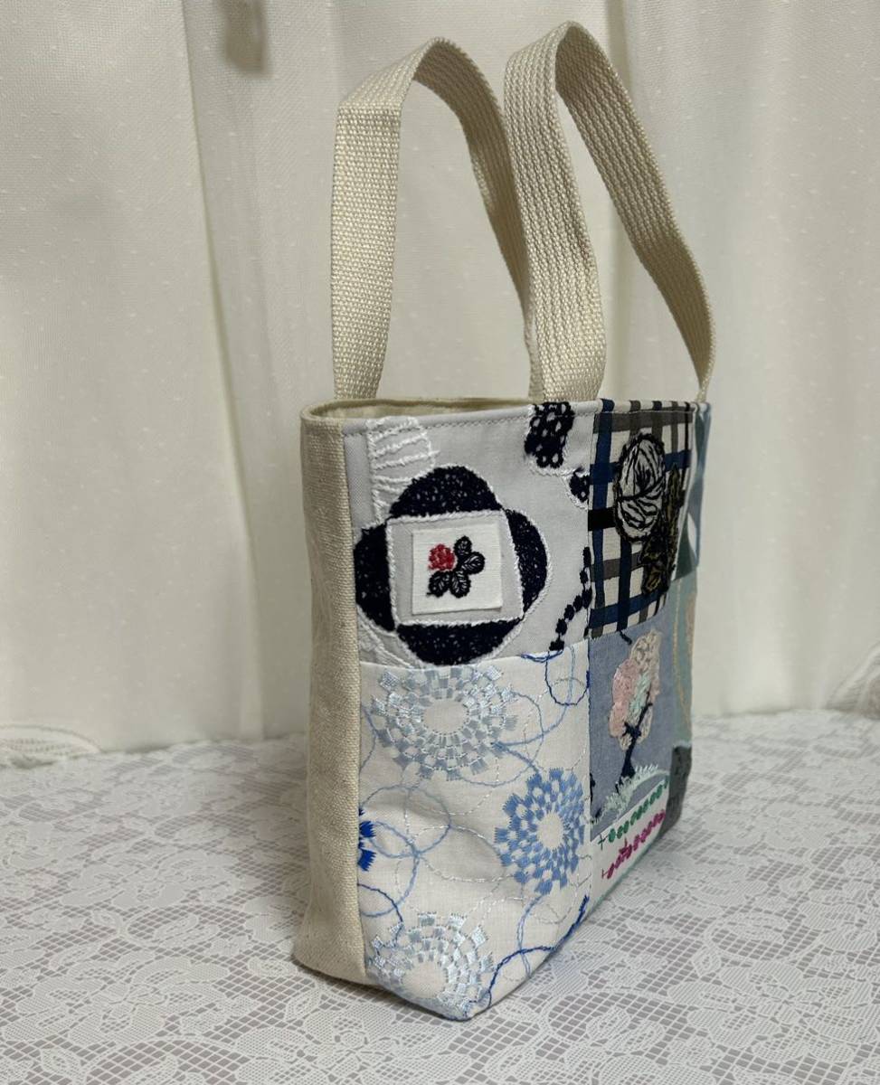 ミナペルホネン 生地使用 wolf&flower パッチワークトート ミナ