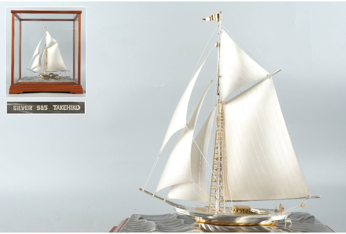 ヨット 置物 武比古 STERLING SILVER 985 刻印 銀製 SILVER 985