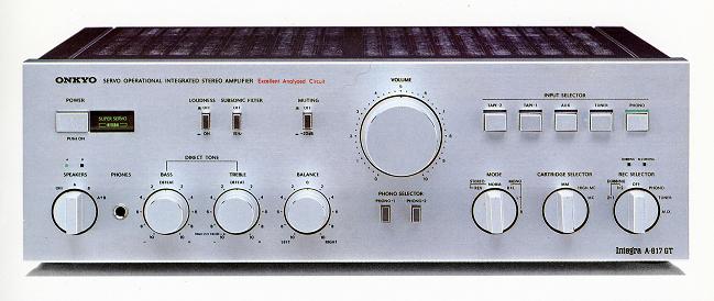 Specifications of ONKYO Integra A-817GT Onkyo / Onkyo