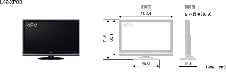 HITACHI : Wooo World : 生産終了品 : 03シリーズ : 液晶テレビ XP03