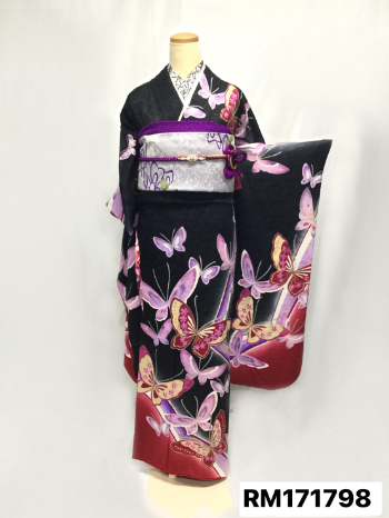 振袖】黒/紫・蝶 | 二十歳振袖館Az