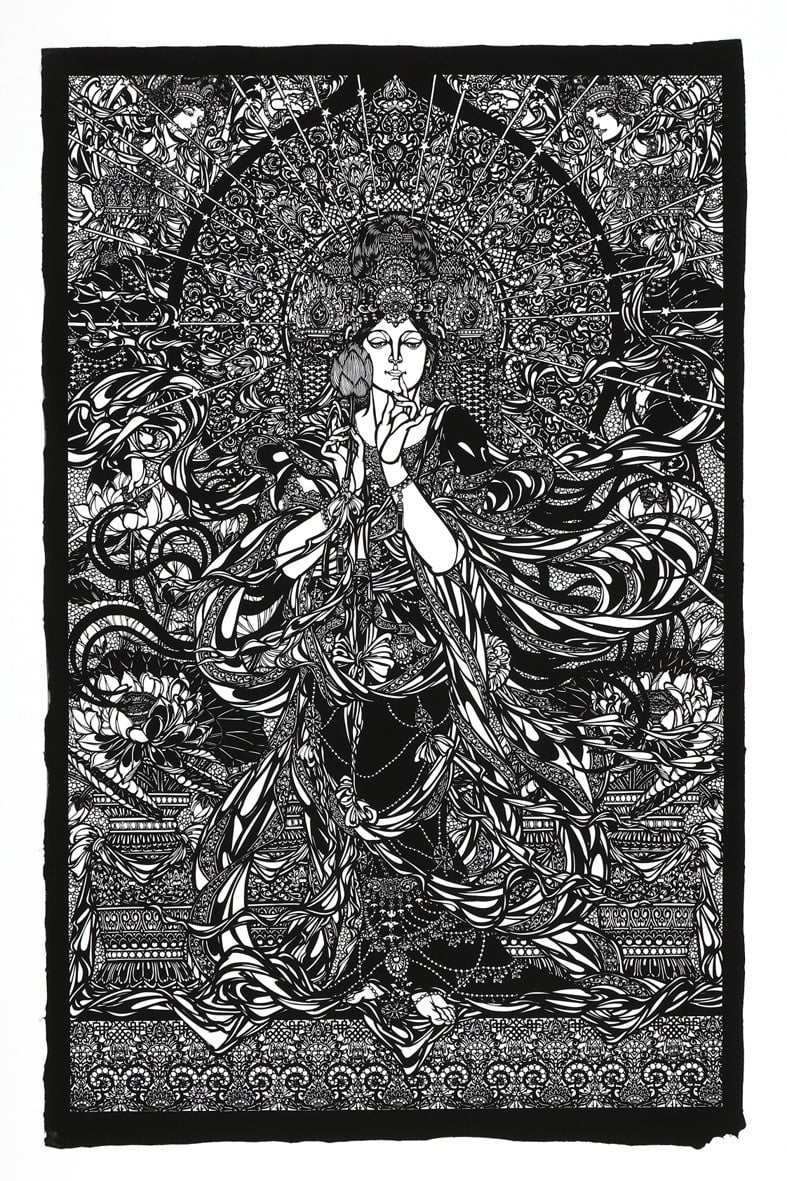 ギャルリVEGA】倪瑞良（にいみずよし） 「切り絵・ミュシャの世界展