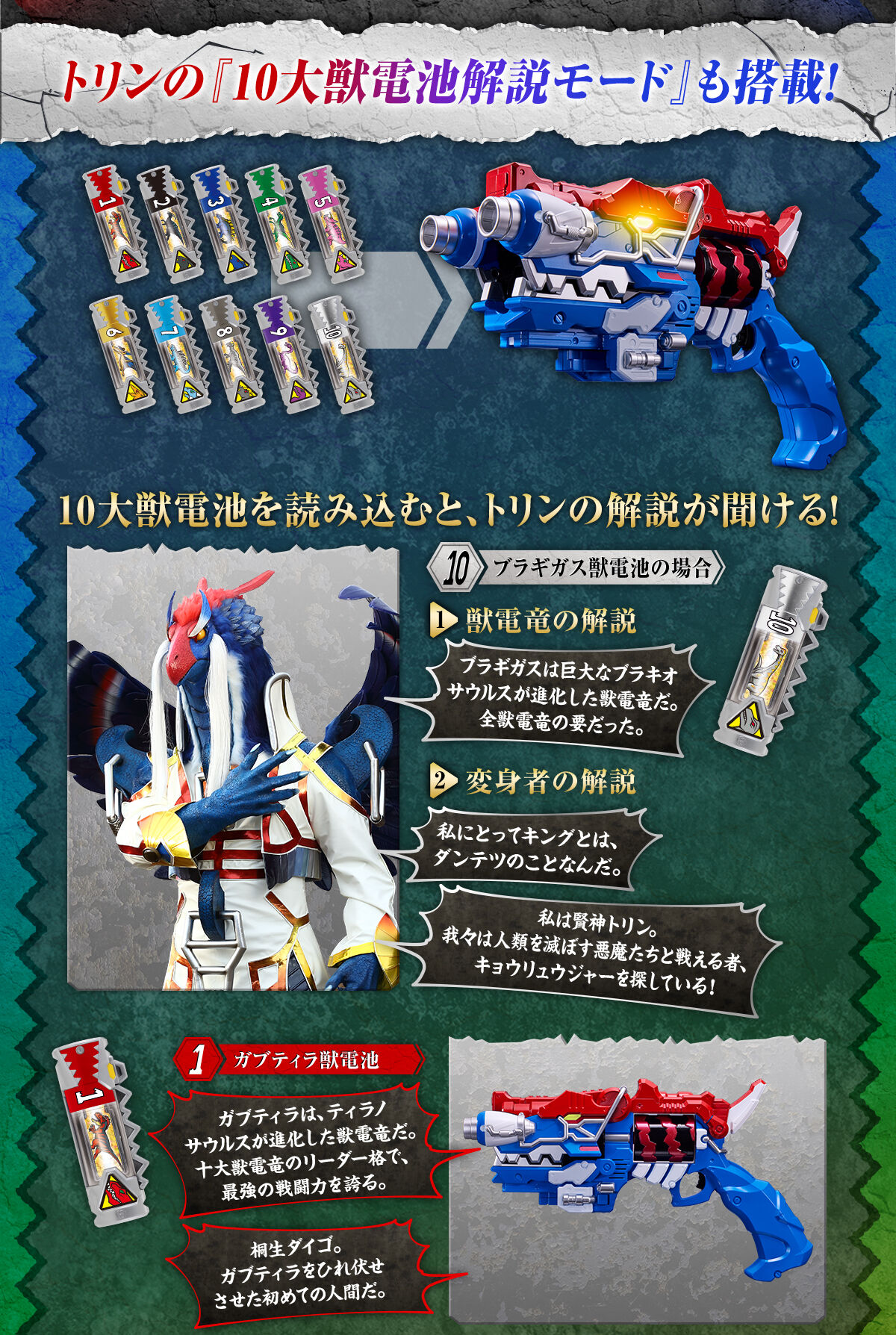 ギガガブリボルバー -MEMORIAL EDITION- 10大獣電池セット | 獣電戦隊