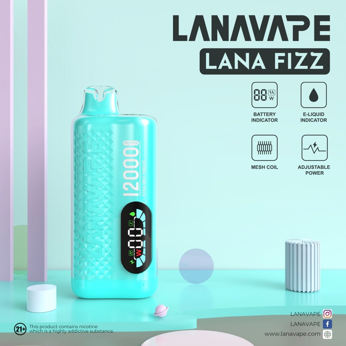 Lana Fizz 12K ミント味 | BandVape