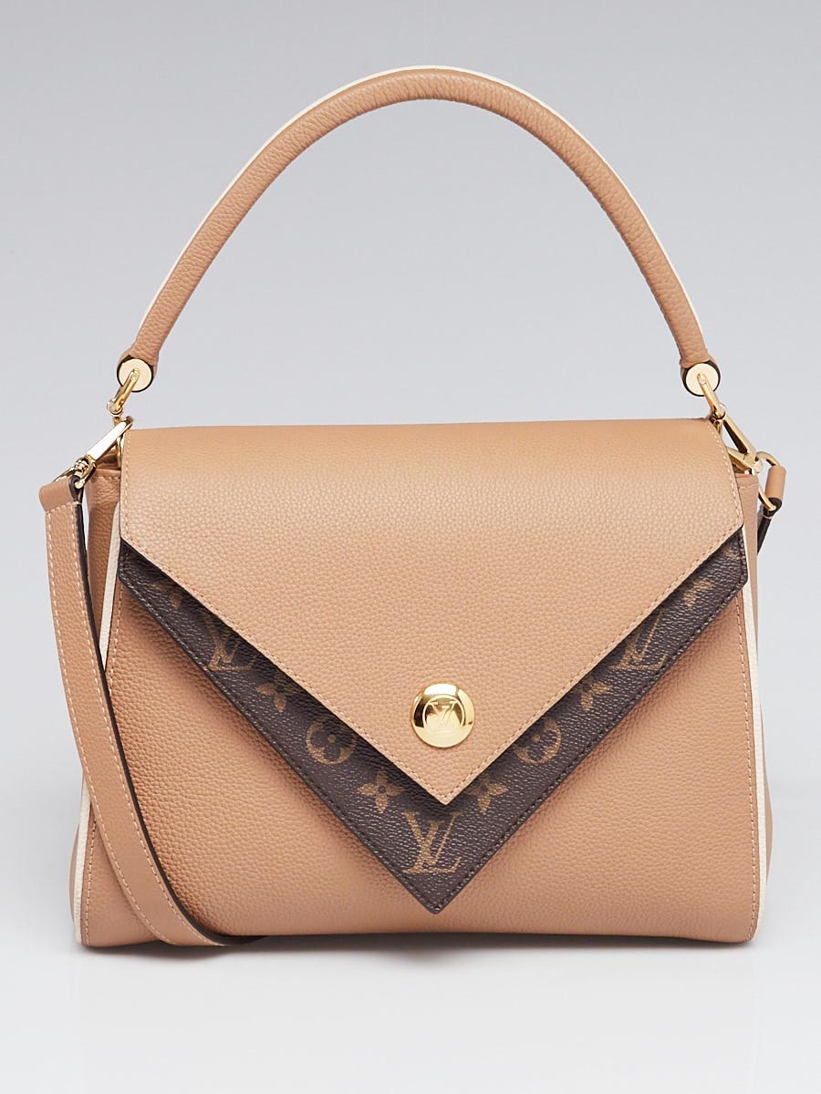 Louis Vuitton Sesame Leather and Monogram Coated Canvas Double V