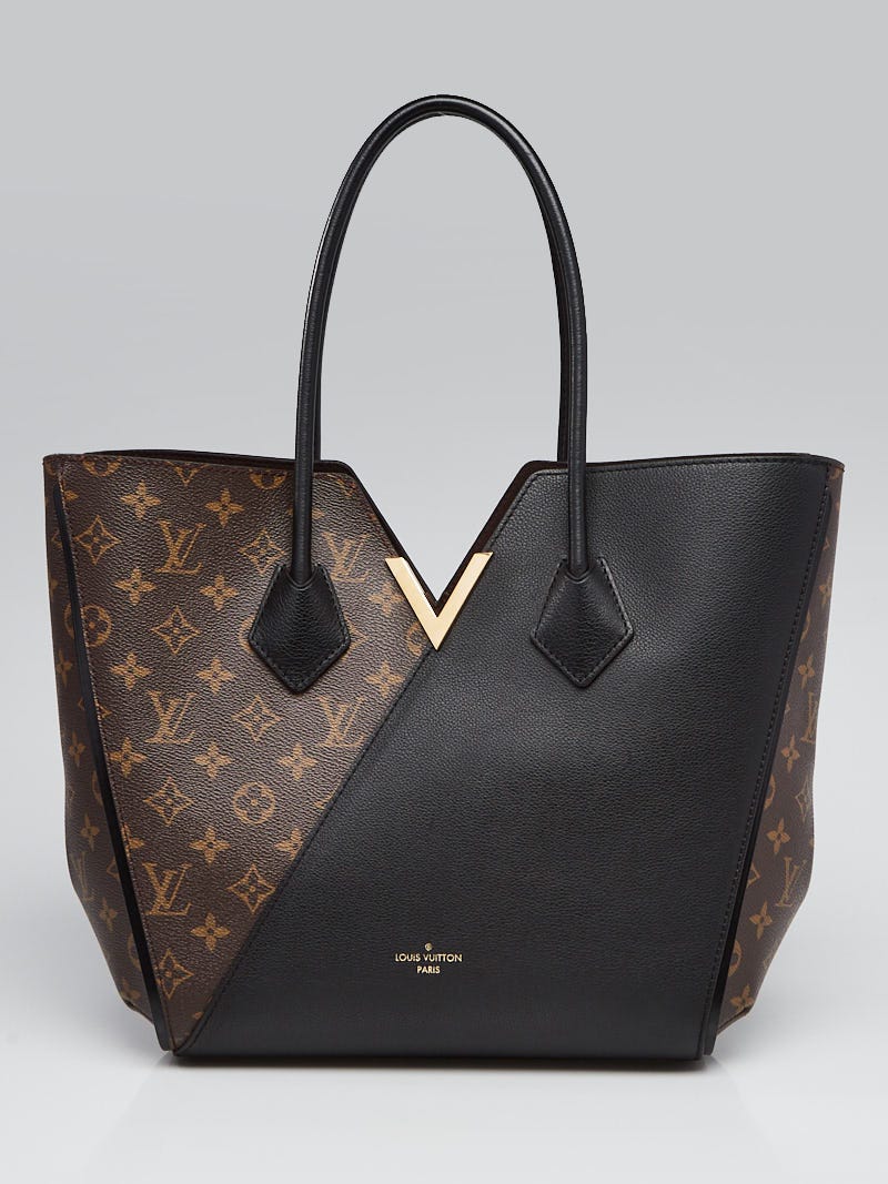Louis Vuitton Monogram Canvas Black Leather Kimono Tote Bag
