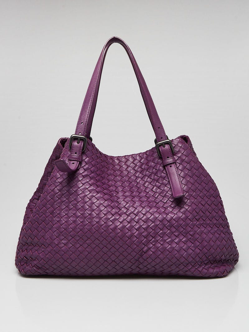 Bottega Veneta Purple Intrecciato Woven Nappa Leather Large Cesta