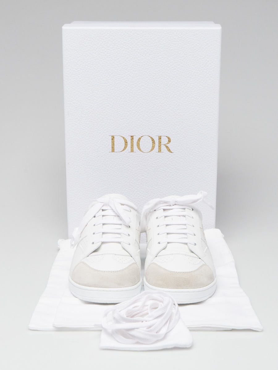Christian Dior White Perforated Leather Ors Mule Sneaker Size 5.5