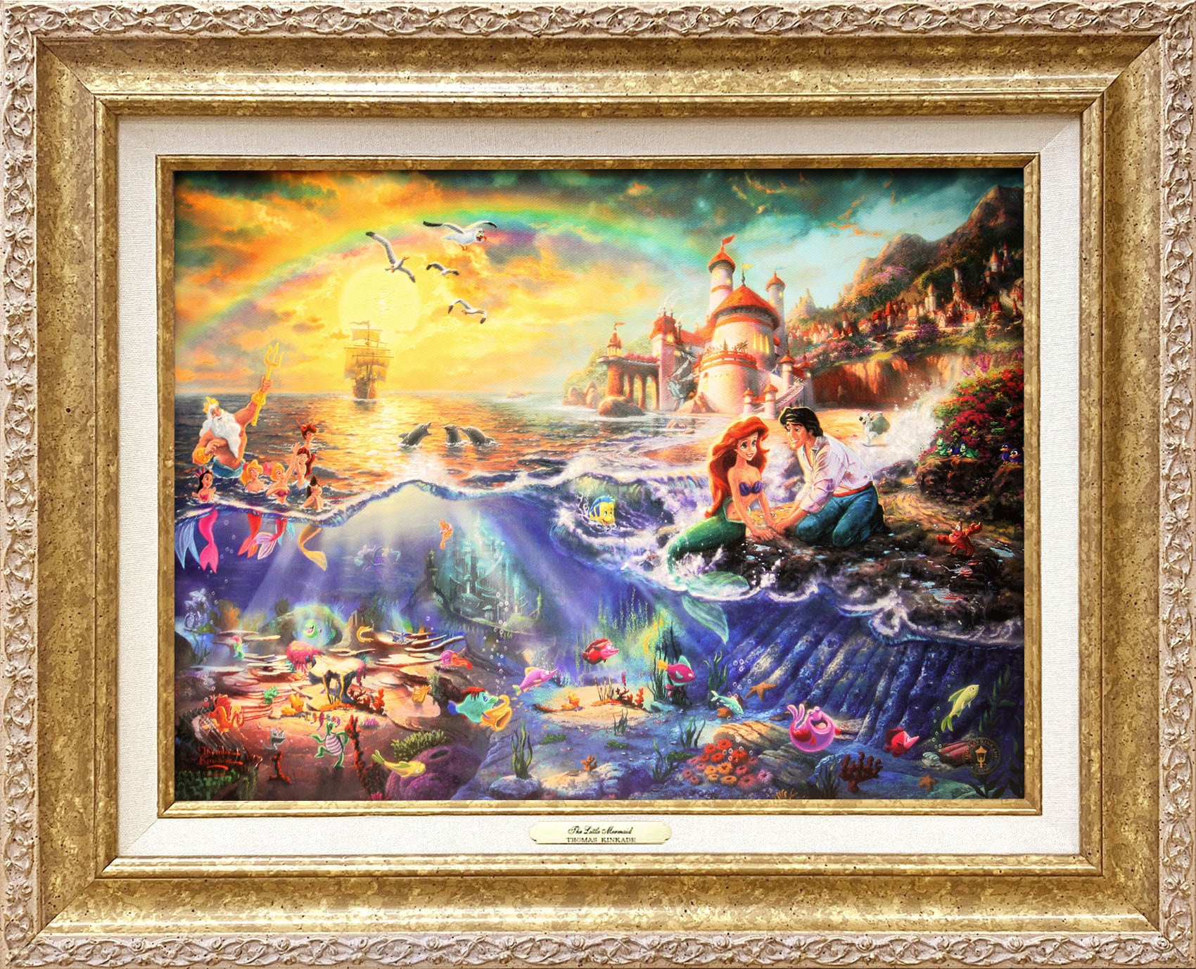 ディズニー絵画 リトル マーメイド 作品証明書 展示用フック付