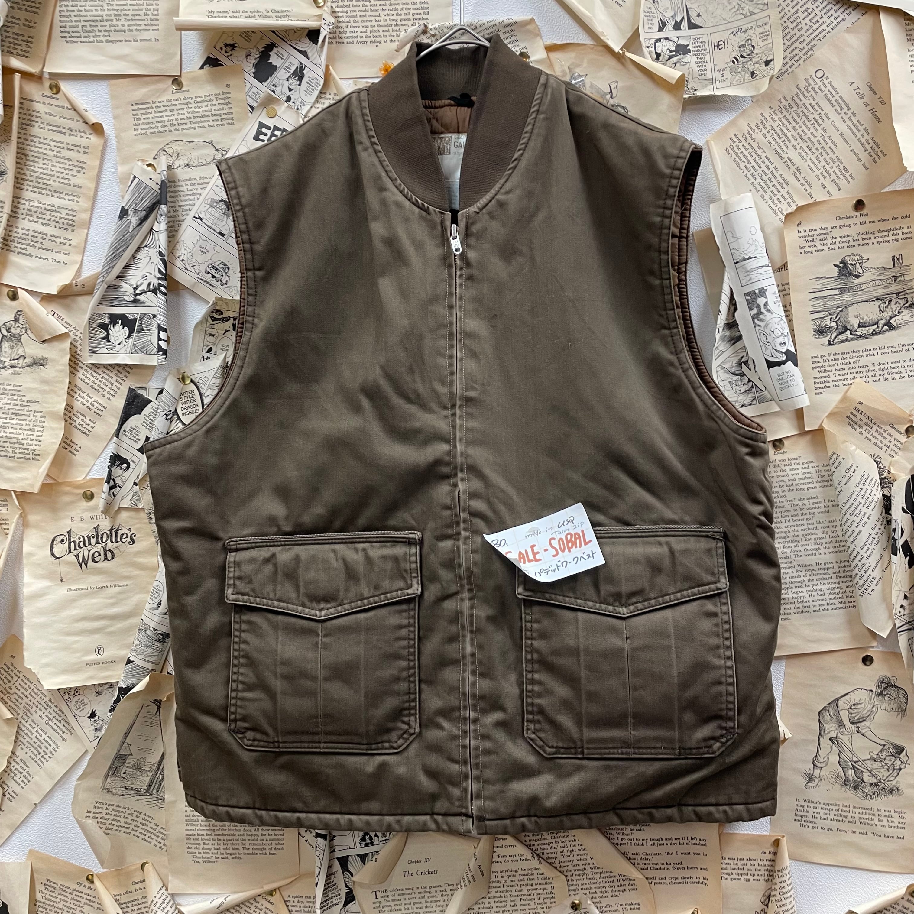 80s 米製 Talon zip GALE-SOBAL UPS パデッドワークベスト | 古着屋PENNY